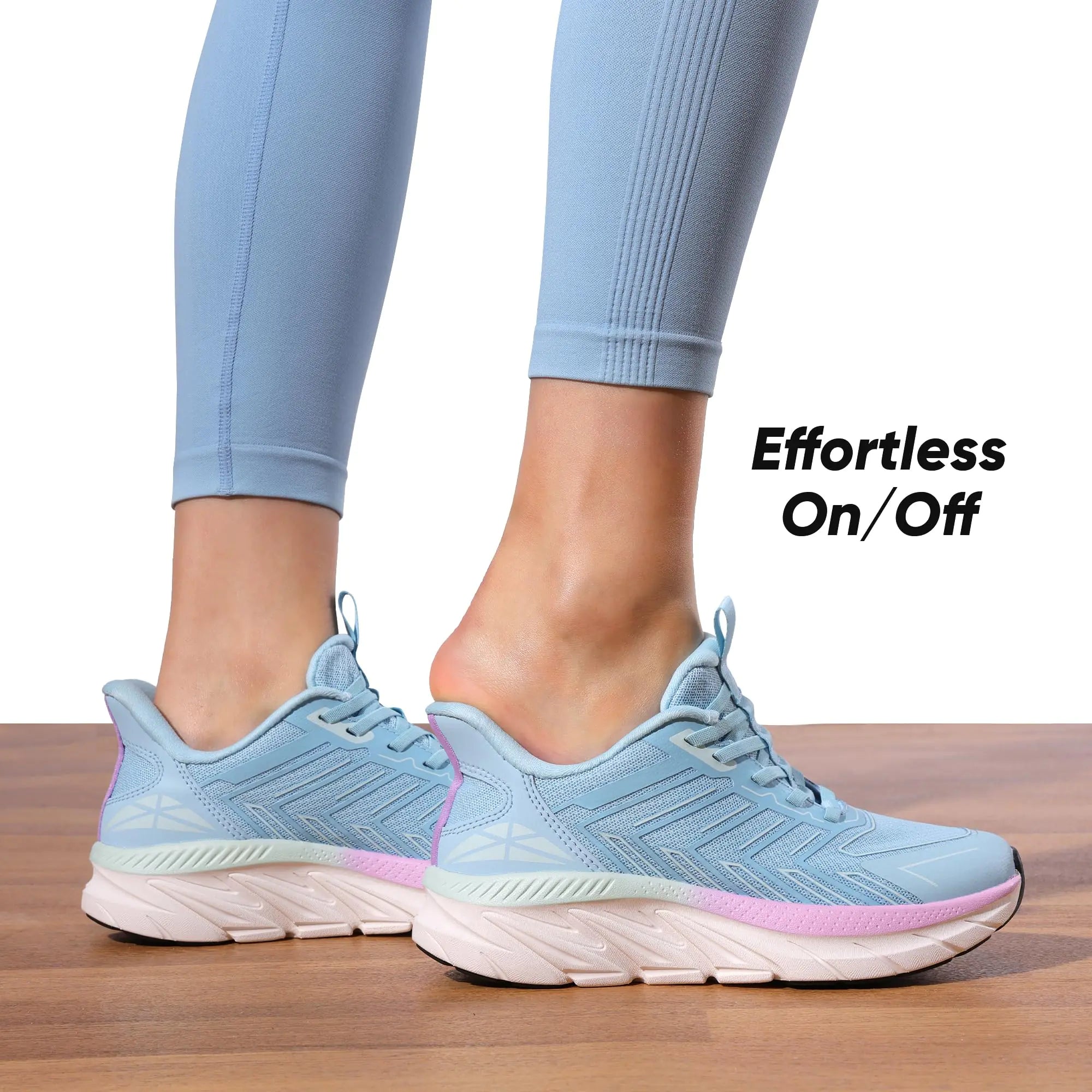 Women's Slip On Walking Shoes Running ActiveCushion Comfortable Tennis Breathable Non Slip Athletic Gym Workout Cross Training Sneakers 6 Light Blue - #GIAA73110001