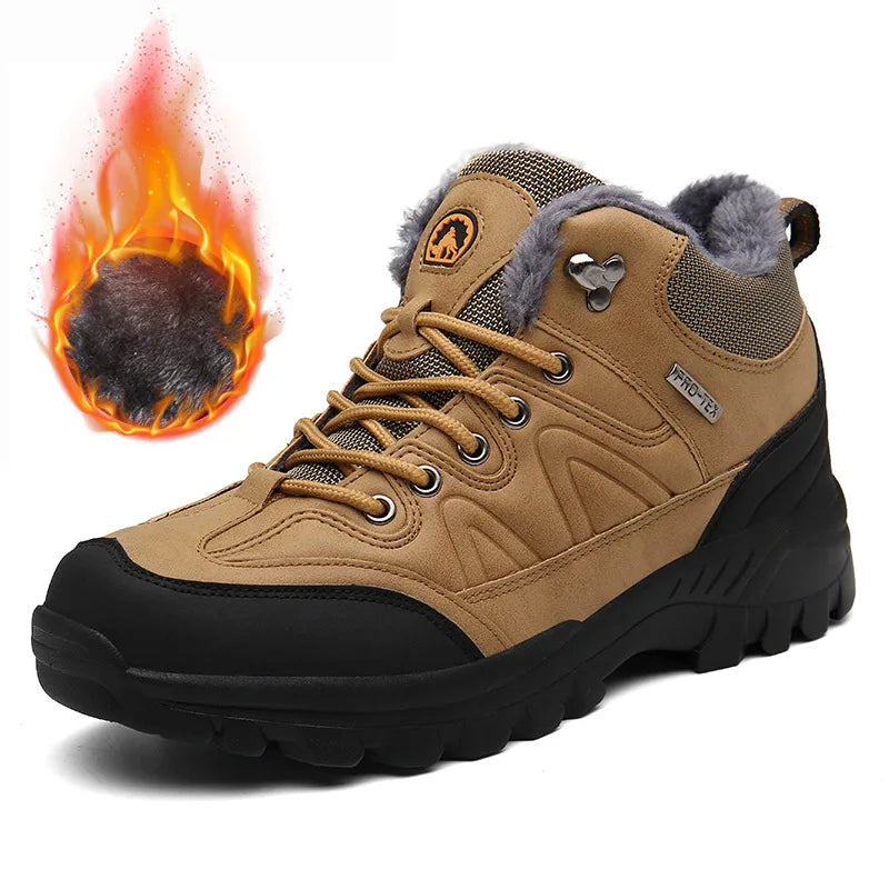 Men’s Winter Outdoor Hiking Shoes – Plush Insulated Lightweight Sneakers