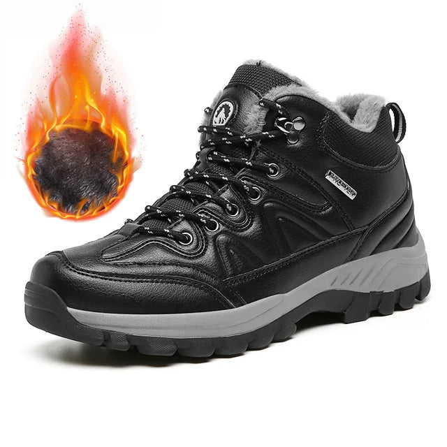 Men’s Winter Outdoor Hiking Shoes – Plush Insulated Lightweight Sneakers
